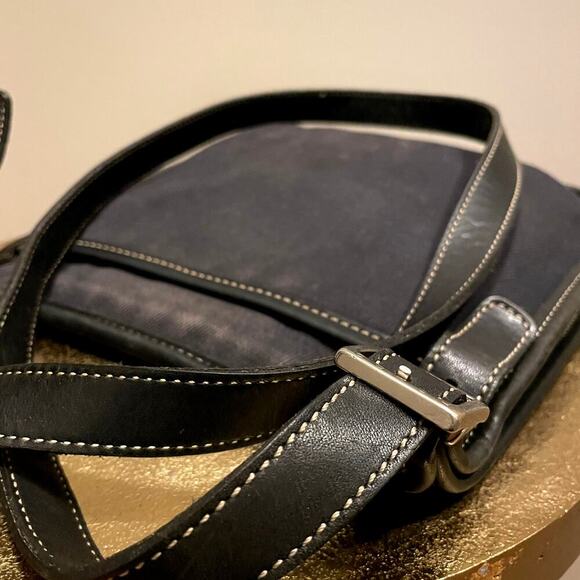 Vintage Coach 8114 USA Crossbody Bag | Hippie Black Canvas Denim & Leather, Rare - Picture 4 of 8